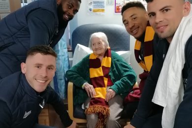 City players prove a hit with 104-year-old May during Christmas visit