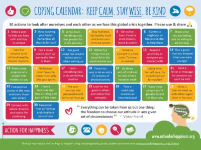 30 activities - Coping calendar