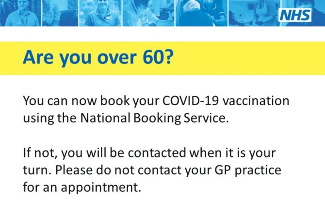 Over 60? You can book your Covid-19 vaccination today