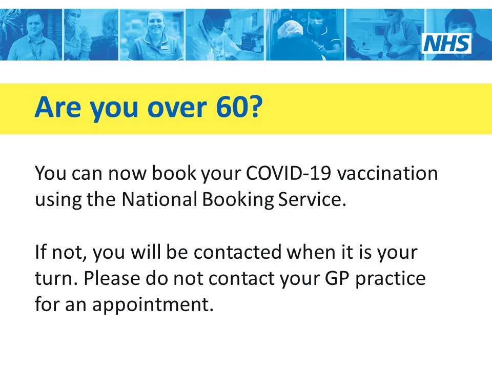 Over 60 You Can Book Your Covid 19 Vaccination Today Bradford Teaching Hospitals Nhs Foundation Trust