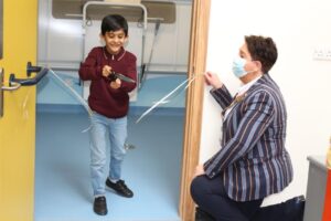 Muhammad Subhaan opens the new 'Changing Places' facility at St Luke's Hospital with CEO Mel Pickup