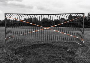 Goal taped up during lockdown