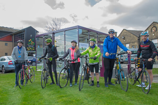 Cyclists at St Luke's Hospital cycle hub