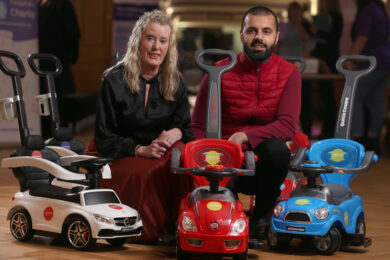 Push-along cars donated by MyLahore fuel fun in children’s wards