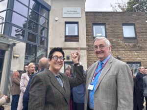 From left, Trust Chief Executive, Professor Mel Pickup with ENT surgeon, Professor Chris Raine.