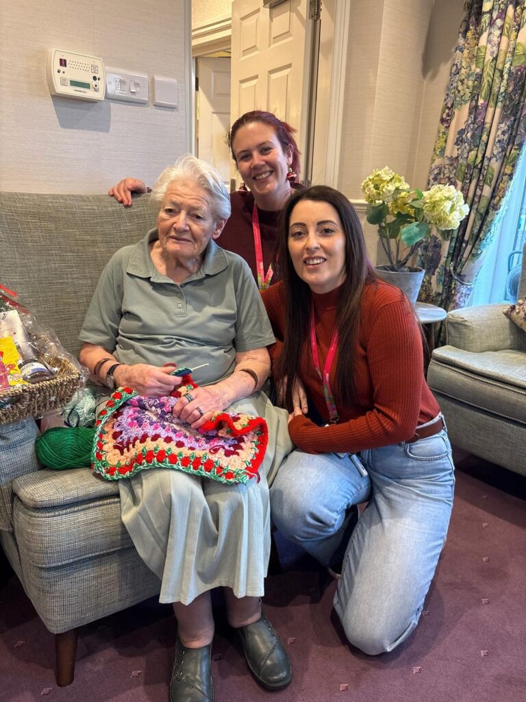 Liz Sandalls with midwives Sophie Wainman and Kate Hurley