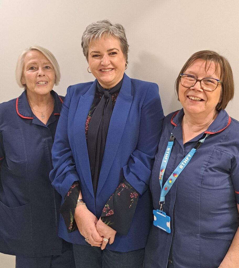 Kath and Mandy with breast cancer patient Cllr Allison Coates who was diagnosed for the second time 33 years apart