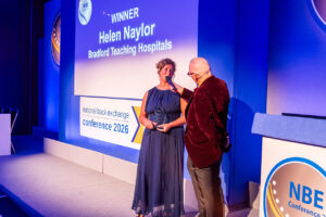 Helen being interviewed on stage after collecting her award